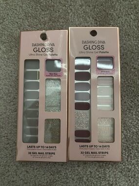 Dashing Diva Gloss Ultra Shine Gel Nail Strips - Pink & White Set